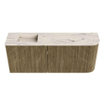 Mondiaz JOYA-DLUX Meuble de toilette 101,6cm - arrondi droit couleur Dusk - Vasque FAYE position Gauche Sans trou de robinet couleur Nata SW1425936