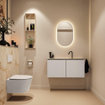 MONDIAZ TURE-DLUX Meuble toilette - 100cm - Linen - EDEN - vasque Frappe - position centrale - 1 trou de robinet SW1102878