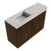 Mondiaz JOYA-DLUX 71.6cm toiletmeubel - ronding rechts kleur Walnut - Wastafel FAYE positie Links 1 kraangat kleur Glace. SW1422407