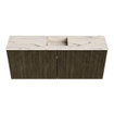 Mondiaz JOYA-DLUX 100cm meuble de salle de bains - couleur Shadow - Vasque FAYE position Milieu Sans trou de robinet couleur Nata SW1424971