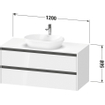 Duravit Ketho 2 meuble bas de lavabo incl. plan de console avec 2 tiroirs 120x55x56,8cm avec poignées anthracite blanc super mat SW771904