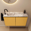 MONDIAZ TURE-DLUX meuble de toilettes 80cm Ocher. Lavabo EDEN Glace position gauche. Avec 1 trou de robinet. SW1103387