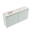 MONDIAZ TURE-DLUX Meuble toilette - 100cm - Greey - EDEN - vasque Frappe - position gauche - sans trou de robinet SW1102822