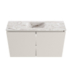 MONDIAZ TURE-DLUX Meuble de toilettes 80cm Linen. Lavabo EDEN Glace position milieu. Avec 1 trou de robinet. SW1103341