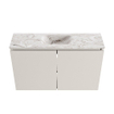 MONDIAZ TURE-DLUX Meuble toilette - 80cm - Linen - EDEN - vasque Glace - position centrale - 1 trou de robinet SW1103341