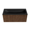 MONDIAZ KURVE 100cm Meuble salle de bain - couleur Walnut - 1 tiroir - vasque BIG MEDIUM centre - 1 trou de robinet - Urban SW1138497