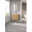 Adema Cadence Ensemble meuble de salle de bains - 60x55x40cm - peu profond - 2 portes - sans poignée - lavabo - 1 trou de robinet - céramique - avec miroir - chêne rustique SW1475756
