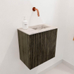 Mondiaz JOYA-DLUX Meuble de salle de bains 40cm - couleur Shadow - Vasque FAYE position Droite Sans trou de robinet couleur Nata SW1424944