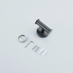 Fortifura Calvi Toiletset 3-delig - toiletrolhouder met klep - toiletborstel - handdoekhaak dubbel rond - Geborsteld Gunmetal PVD SW1248416