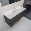 MONDIAZ VICA Ensemble de meuble salle de bain - 120cm - 2 tiroirs - lavabo Denia central - 1 trou de robinet - céramique marron foncé SW410100