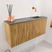 Mondiaz JOYA-DLUX 90cm toiletmeubel - kleur Oak - Wastafel FAYE positie Rechts Zonder kraangat kleur Sombra. SW1424255