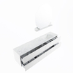 MONDIAZ VICA-DLUX Ensemble meuble de salle de bains - 200cm - meuble bas talc - 4 tiroirs - lavabo encastré cloud à droite - 1 trou de robinet - version haute 60cm - opalo SW1088516