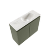 MONDIAZ TURE-DLUX Meuble toilette - 60cm - Army - EDEN - vasque Ostra - position droite - sans trou de robinet SW1104712