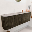 Mondiaz JOYA-DLUX 123.2cm toiletmeubel - ronding links en rechts kleur Shadow - Wastafel FAYE positie Midden 1 kraangat kleur Glace. SW1422846