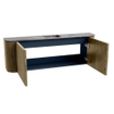 Mondiaz JOYA-DLUX Meuble de salle de bains 123.2cm - arrondi gauche et droite couleur Dusk - Vasque FAYE position Milieu Sans trou de robinet couleur Sombra. SW1426185