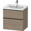 Duravit D-neo Meuble sous vasque 63.4x45.2x62.5cm 2 tiroirs Chêne (terra) mat SW641021