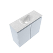 MONDIAZ TURE-DLUX Meuble toilette - 60cm - Clay - EDEN - vasque Opalo - position centrale - 1 trou de robinet SW1104237