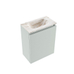 MONDIAZ TURE-DLUX Meuble toilette - 40cm - Greey - EDEN - vasque Frappe - position centrale - sans trou de robinet SW1102761