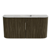 Mondiaz JOYA-DLUX Meuble de salle de bains 83,2 cm - arrondis gauche et droite couleur Shadow - Vasque FAYE position Milieu Sans trou de robinet couleur Glace SW1422831
