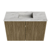 Mondiaz JOYA-DLUX 60cm toiletmeubel - kleur Dusk - Wastafel FAYE positie Midden Zonder kraangat kleur Glace. SW1423175