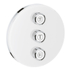 Grohe SmartControl Inbouwthermostaat - 3 knoppen - geschikt voor 3 functies - rond - wit SW104928