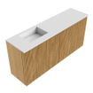 Mondiaz JOYA 90cm toiletmeubel - kleur Oak - Wastafel FAYE positie Links Zonder kraangat kleur Talc. SW1421123