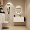 MONDIAZ TURE-DLUX Meuble de toilette 100cm Talc. EDEN lavabo Glace position milieu. Avec 1 trou de robinet. SW1103134