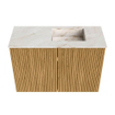 Mondiaz JOYA-DLUX Meuble de salle de bains 60cm - couleur Oak - Vasque FAYE position Droite 1 trou de robinet couleur Frappe SW1421859