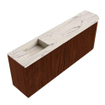 Mondiaz JOYA-DLUX 111.6cm toiletmeubel - ronding rechts kleur Ruby - Wastafel FAYE positie Links Zonder kraangat kleur Nata. SW1425472