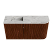 Mondiaz JOYA-DLUX 81.6cm toiletmeubel - ronding rechts kleur Ruby - Wastafel FAYE positie Links 1 kraangat kleur Glace. SW1423591