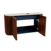Mondiaz JOYA-DLUX 83.2cm toiletmeubel - ronding links en rechts kleur Ruby - Wastafel FAYE positie Midden 1 kraangat kleur Nata. SW1425474