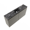 MONDIAZ TURE-DLUX meuble WC 100 cm Smoke. EDEN lavabo Lava position milieu. Avec 1 trou de robinet. SW1104092