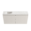 MONDIAZ TURE-DLUX Meuble toilette - 100cm - Linen - EDEN - vasque Ostra - position gauche - sans trou de robinet SW1104933