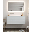 Mondiaz VICA ensemble de meuble de salle de bain - 120cm - meuble sous-vasque argile - 2 tiroirs - lavabo lune gauche - sans trou de robinet - miroir LED - version XL 60cm de haut SW1097883