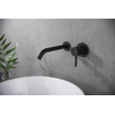 Wiesbaden Ribbd eenhendel wastafelkraan met coldstart inbouw compleet mat zwart SW632108
