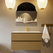 Mondiaz VICA-DLUX ensemble de meuble de salle de bain - 90cm - meuble sous-vasque oro - 2 tiroirs - lavabo encastré cloud milieu - 1 trou de robinet - version haute de 60cm - opalo SW1086631