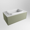 ENSEMBLE DE MEUBLE MONDIAZ ERIN - 80cm - Armée - 1 tiroir - lavabo centré - 0 trous de robinet - Talc SW696598