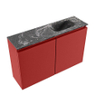 MONDIAZ TURE-DLUX Meuble toilette - 80cm - Fire - EDEN - vasque Lava - position droite - sans trou de robinet SW1103798