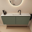 MONDIAZ TURE-DLUX Meuble toilette - 120cm - Army - EDEN - vasque Opalo - position centrale - 1 trou de robinet SW1104205