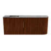 Mondiaz JOYA-DLUX 101.6cm toiletmeubel - ronding rechts kleur Ruby - Wastafel FAYE positie Links Zonder kraangat kleur Sombra. SW1425704