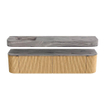 MONDIAZ THOR-DLUX 190cm badmeubel ronding links + rechts kleur Oak met 2 lades en 2 deuren. Vrijhangende wastafel CLOUD Links zonder kraangat kleur Sombra. SW1466686