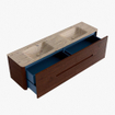 Mondiaz CIRO-DLUX Ensemble de meubles de salle de bains - 180x45x50cm - Plan vasque solid surface Arena - 2 bacs Double - sans trous de robinet - 4 tiroirs - Ruby SW1531753