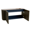 Mondiaz JOYA-DLUX 91.6cm meuble de toilette - arrondi gauche couleur Shadow - Vasque FAYE position Droite 1 trou de robinet couleur Saba. SW1425150