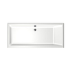 Xenz Kristal baignoire encastrable - 170x75cm - avec trop-plein - sans bonde - Acrylique Blanc SW378441