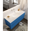 Mondiaz VICA ensemble de meuble de salle de bain - 120cm - meuble sous-vasque jeans - 2 tiroirs - lavabo moon milieu - sans trou de robinet - miroir LED - version XL 60cm haut SW1098214