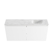 MONDIAZ TURE-DLUX Meuble toilette - 100cm - Talc - EDEN - vasque Opalo - position droite - sans trou de robinet SW1104167