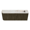 Mondiaz JOYA-DLUX 111.6cm meuble de salle de bains - arrondi gauche couleur Shadow - Vasque FAYE position Droite 1 trou de robinet couleur Frappe. SW1422742