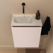 MONDIAZ TURE-DLUX Meuble de toilettes 40 cm Rosee. EDEN lavabo Opalo position gauche. Sans trou de robinet. SW1104485