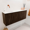 Mondiaz JOYA 100cm meuble de toilette - couleur Walnut - Vasque FAYE position Gauche Sans trou de robinet couleur Talc. SW1421264