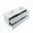MONDIAZ VICA-DLUX Ensemble meuble de salle de bains - 120cm - meuble bas clay - 4 tiroirs - lavabo encastré cloud double - 2 trous de robinet - version haute 60cm - frape SW1089175